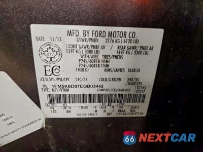 Zdjęcie 13 z 13 samochodu: 2014 FORD EXPLORER XLT VIN:1FM5K8D87EGB03442 - miniatura