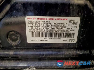 Zdjęcie 12 z 12 samochodu: 2016 MITSUBISHI OUTLANDER SE VIN:JA4AZ3A37GZ027961 - miniatura
