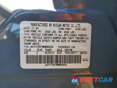 Zdjęcie 12 z 12 samochodu: 2021 INFINITI Q50 RED SPORT 400 VIN:JN1FV7DR7MM880600 - miniatura