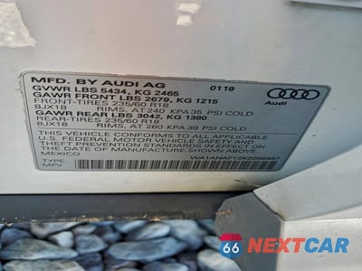 Zdjęcie 13 z 13 samochodu: 2019 AUDI Q5 PREMIUM VIN:WA1ANAFY2K2056497 - miniatura
