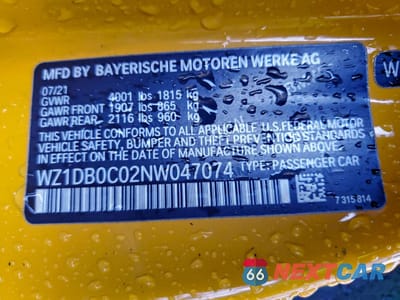 Zdjęcie 13 z 14 samochodu: 2022 TOYOTA SUPRA BASE VIN:WZ1DB0C02NW047074 - miniatura