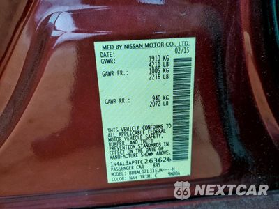 Zdjęcie 13 z 13 samochodu: 2015 NISSAN ALTIMA 2.5 VIN:1N4AL3AP9FC263626 - miniatura