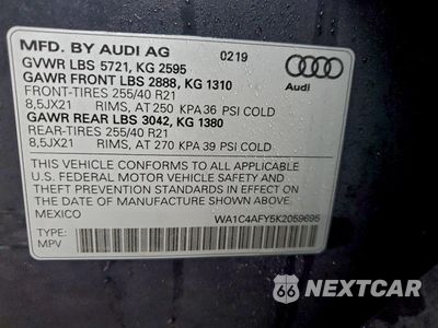 Zdjęcie 13 z 14 samochodu: 2019 AUDI SQ5 PRESTIGE VIN:WA1C4AFY5K2059695 - miniatura