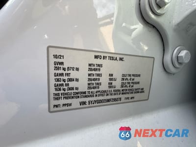 Zdjęcie 10 z 11 samochodu: 2021 TESLA MODEL Y VIN:5YJYGDEE5MF295078 - miniatura