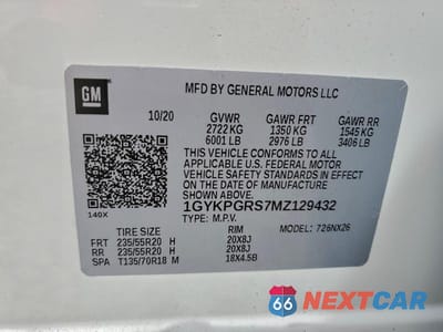 Zdjęcie 14 z 14 samochodu: 2021 CADILLAC XT6 SPORT VIN:1GYKPGRS7MZ129432 - miniatura