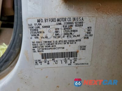 Zdjęcie 12 z 12 samochodu: 2004 FORD F350 SUPER DUTY VIN:1FTWW33P84EC27738 - miniatura