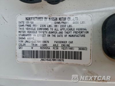 Zdjęcie 12 z 13 samochodu: 2008 INFINITI G37 BASE VIN:JNKCV64E78M118976 - miniatura