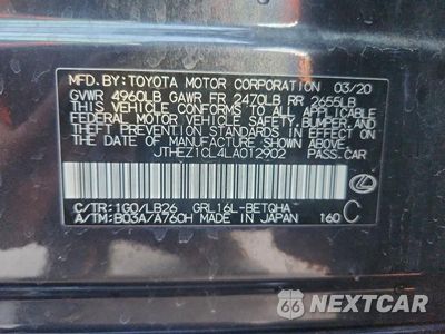 Zdjęcie 13 z 13 samochodu: 2020 LEXUS GS 350 F SPORT VIN:JTHEZ1CL4LA012902 - miniatura