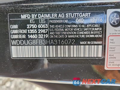 Zdjęcie 13 z 13 samochodu: 2017 MERCEDES-BENZ S 550 4MATIC VIN:WDDUG8FB3HA316072 - miniatura