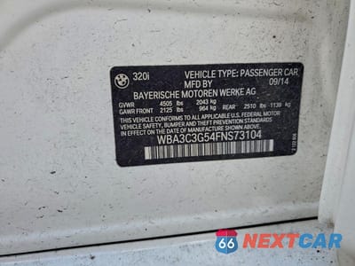 Zdjęcie 12 z 12 samochodu: 2015 BMW 320 I XDRIVE VIN:WBA3C3G54FNS73104 - miniatura