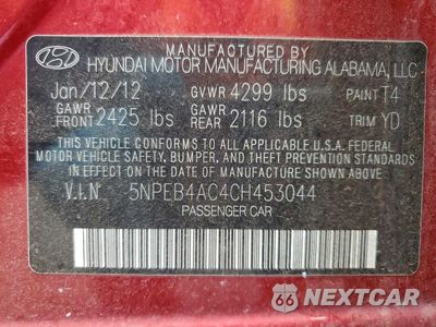 Zdjęcie 13 z 14 samochodu: 2012 HYUNDAI SONATA GLS VIN:5NPEB4AC4CH453044 - miniatura