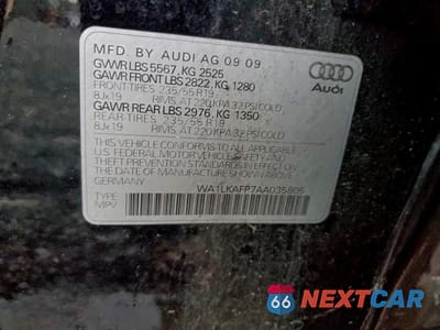 Zdjęcie 13 z 13 samochodu: 2010 AUDI Q5 PREMIUM PLUS VIN:WA1LKAFP7AA035805 - miniatura