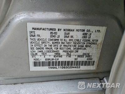 Zdjęcie 23 z 24 samochodu: 2003 NISSAN ALTIMA 2.5 VIN:1N4AL11D83C294453 - miniatura