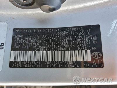 Zdjęcie 12 z 13 samochodu: 2018 TOYOTA COROLLA L VIN:2T1BURHE4JC986884 - miniatura