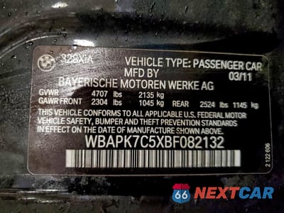 Zdjęcie 12 z 14 samochodu: 2011 BMW 328 XI VIN:WBAPK7C5XBF082132 - miniatura