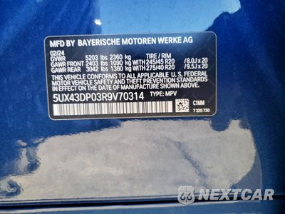 Zdjęcie 14 z 15 samochodu: 2024 BMW X3 SDRIVE30I VIN:5UX43DP03R9V70314 - miniatura