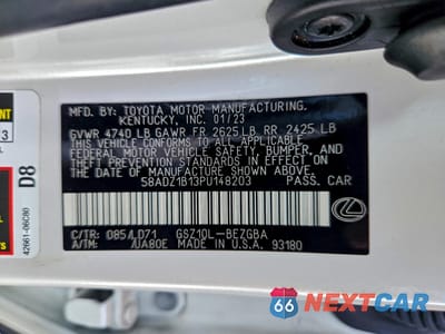 Zdjęcie 12 z 15 samochodu: 2023 LEXUS ES 350 BASE VIN:58ADZ1B13PU148203 - miniatura