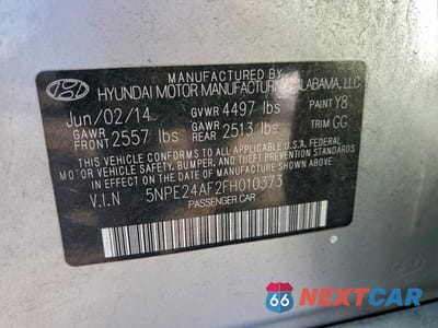 Zdjęcie 12 z 12 samochodu: 2015 HYUNDAI SONATA SE VIN:5NPE24AF2FH010373 - miniatura