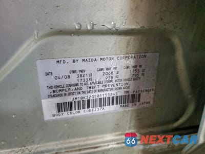 Zdjęcie 13 z 13 samochodu: 2008 MAZDA 3 I VIN:JM1BK32G581155843 - miniatura