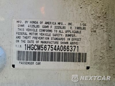 Zdjęcie 12 z 14 samochodu: 2004 HONDA ACCORD EX VIN:1HGCM56754A066371 - miniatura