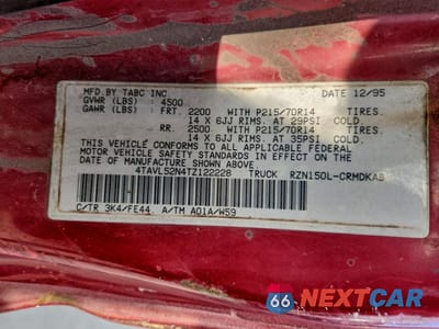 Zdjęcie 12 z 12 samochodu: 1996 TOYOTA TACOMA XTRACAB VIN:4TAVL52N4TZ122228 - miniatura