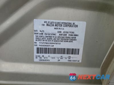 Zdjęcie 12 z 13 samochodu: 2005 MAZDA 6 I VIN:1YVFP80C555M76733 - miniatura