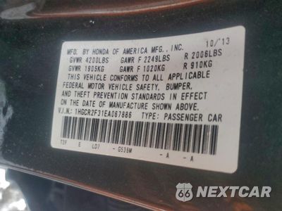 Zdjęcie 12 z 13 samochodu: 2014 HONDA ACCORD LX VIN:1HGCR2F31EA067886 - miniatura