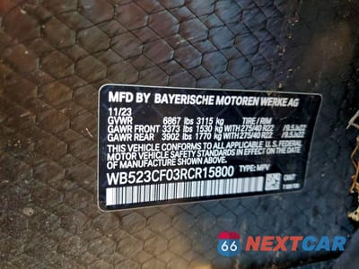 Zdjęcie 12 z 12 samochodu: 2024 BMW IX XDRIVE50 VIN:WB523CF03RCR15800 - miniatura