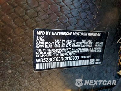 Zdjęcie 12 z 12 samochodu: 2024 BMW IX XDRIVE50 VIN:WB523CF03RCR15800 - miniatura