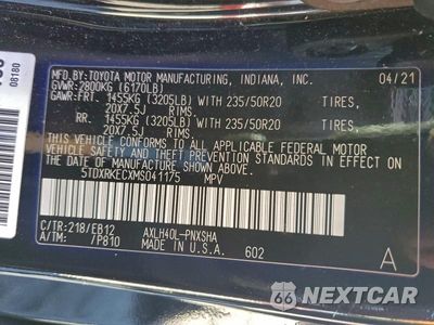 Zdjęcie 13 z 13 samochodu: 2021 TOYOTA SIENNA XSE VIN:5TDXRKECXMS041175 - miniatura