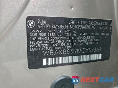 Zdjęcie 13 z 13 samochodu: 2009 BMW 750 LI VIN:WBAKB83519CY57364 - miniatura