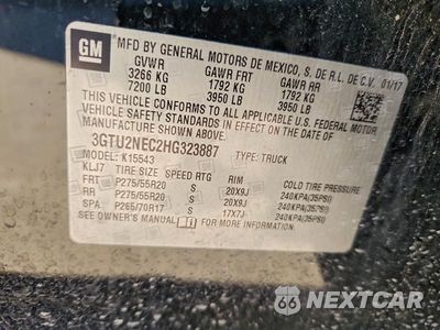 Zdjęcie 12 z 12 samochodu: 2017 GMC SIERRA K1500 SLT VIN:3GTU2NEC2HG323887 - miniatura