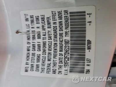 Zdjęcie 12 z 12 samochodu: 2017 HONDA CIVIC EX VIN:19XFC2F72HE231907 - miniatura