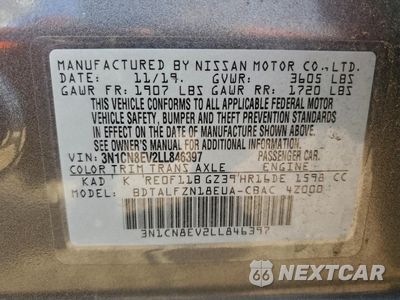 Zdjęcie 13 z 13 samochodu: 2020 NISSAN VERSA SV VIN:3N1CN8EV2LL846397 - miniatura