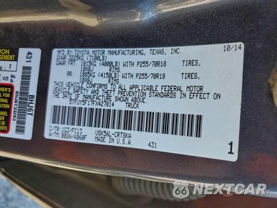 Zdjęcie 12 z 12 samochodu: 2015 TOYOTA TUNDRA DOUBLE CAB SR VIN:5TFUY5F17FX427814 - miniatura