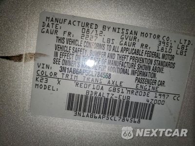 Zdjęcie 14 z 14 samochodu: 2012 NISSAN SENTRA 2.0 VIN:3N1AB6AP5CL784568 - miniatura
