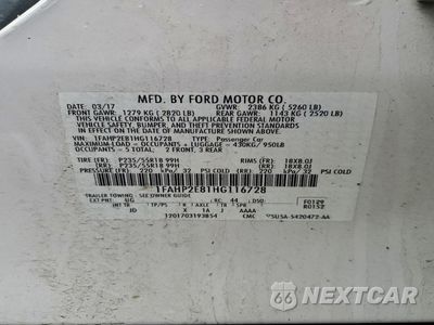 Zdjęcie 12 z 13 samochodu: 2017 FORD TAURUS SEL VIN:1FAHP2E81HG116728 - miniatura