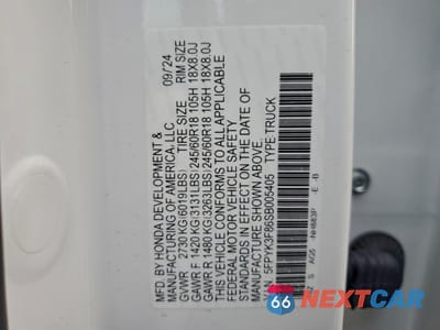 Zdjęcie 12 z 12 samochodu: 2025 HONDA RIDGELINE BLACK EDITION VIN:5FPYK3F86SB005405 - miniatura