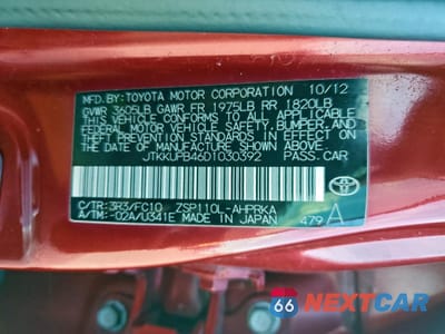 Zdjęcie 12 z 13 samochodu: 2013 TOYOTA SCION XD VIN:JTKKUPB46D1030392 - miniatura