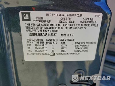 Zdjęcie 13 z 15 samochodu: 2004 CHEVROLET TRAILBLAZER EXT LS VIN:1GNES16S946118377 - miniatura