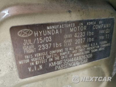 Zdjęcie 13 z 14 samochodu: 2004 HYUNDAI SONATA GLS VIN:KMHWF35H44A926308 - miniatura