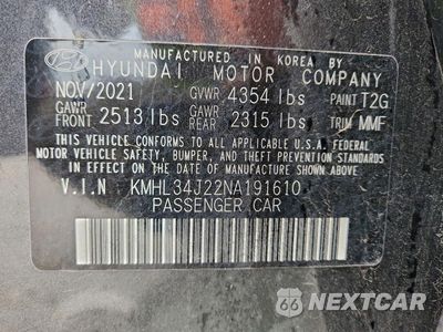 Zdjęcie 12 z 12 samochodu: 2022 HYUNDAI SONATA LIMITED VIN:KMHL34J22NA191610 - miniatura