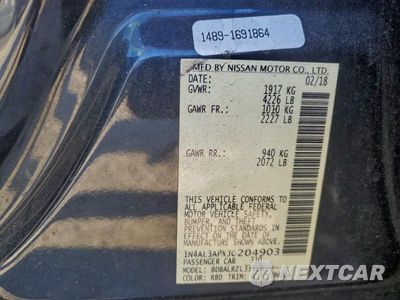Zdjęcie 13 z 13 samochodu: 2018 NISSAN ALTIMA 2.5 VIN:1N4AL3APXJC204903 - miniatura