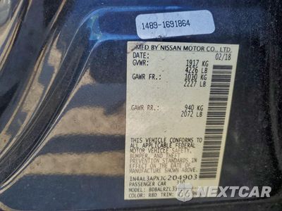 Zdjęcie 13 z 14 samochodu: 2018 NISSAN ALTIMA 2.5 VIN:1N4AL3APXJC204903 - miniatura