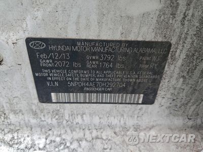 Zdjęcie 12 z 12 samochodu: 2013 HYUNDAI ELANTRA GLS VIN:5NPDH4AE7DH292704 - miniatura