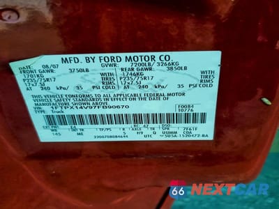 Zdjęcie 12 z 12 samochodu: 2007 FORD F150 VIN:1FTPX14V97FB90670 - miniatura