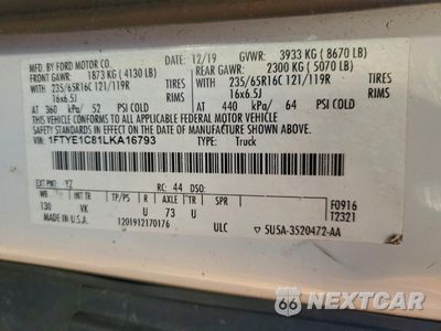 Zdjęcie 13 z 13 samochodu: 2020 FORD TRANSIT T-150 VIN:1FTYE1C81LKA16793 - miniatura
