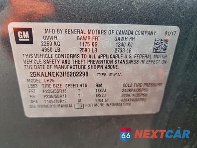 Zdjęcie 13 z 14 samochodu: 2017 GMC TERRAIN SLE VIN:2GKALNEK3H6282290 - miniatura