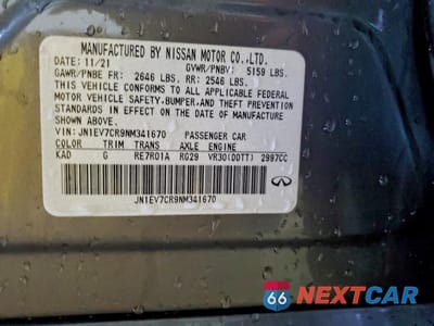 Zdjęcie 12 z 13 samochodu: 2022 INFINITI Q50 SENSORY VIN:JN1EV7CR9NM341670 - miniatura