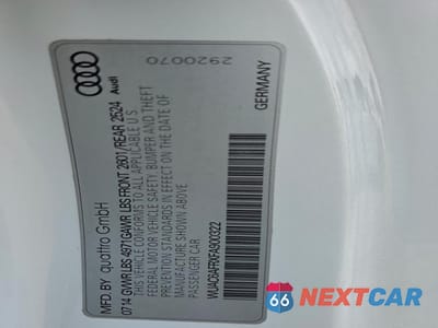 Zdjęcie 13 z 13 samochodu: 2015 AUDI RS5 VIN:WUAC6AFRXFA900322 - miniatura